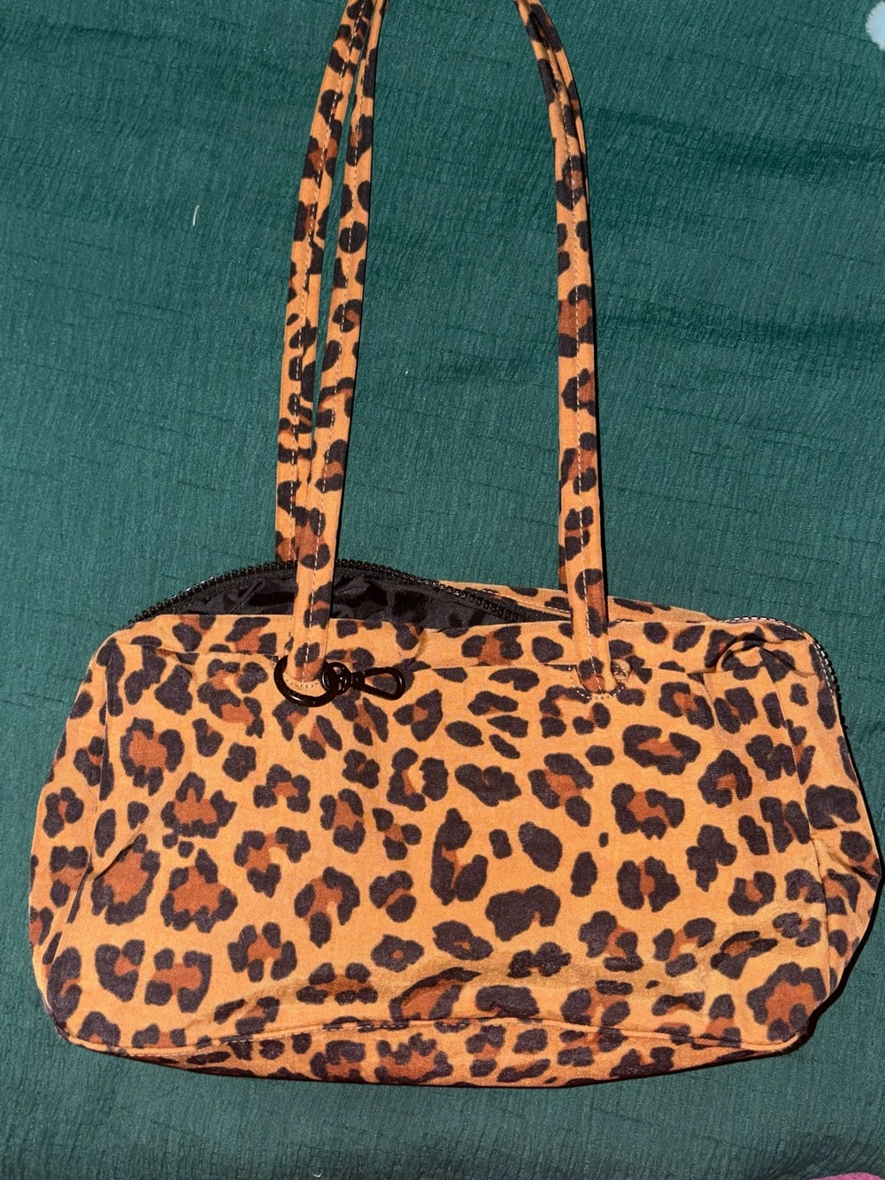 BAGGU Leopard Print Bowler Bag